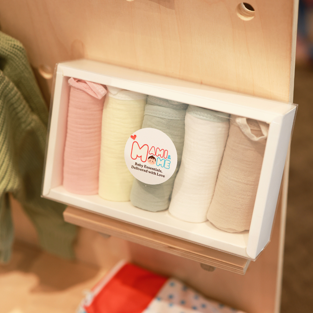 5 pc Muslin Baby Washcloth Gift Set