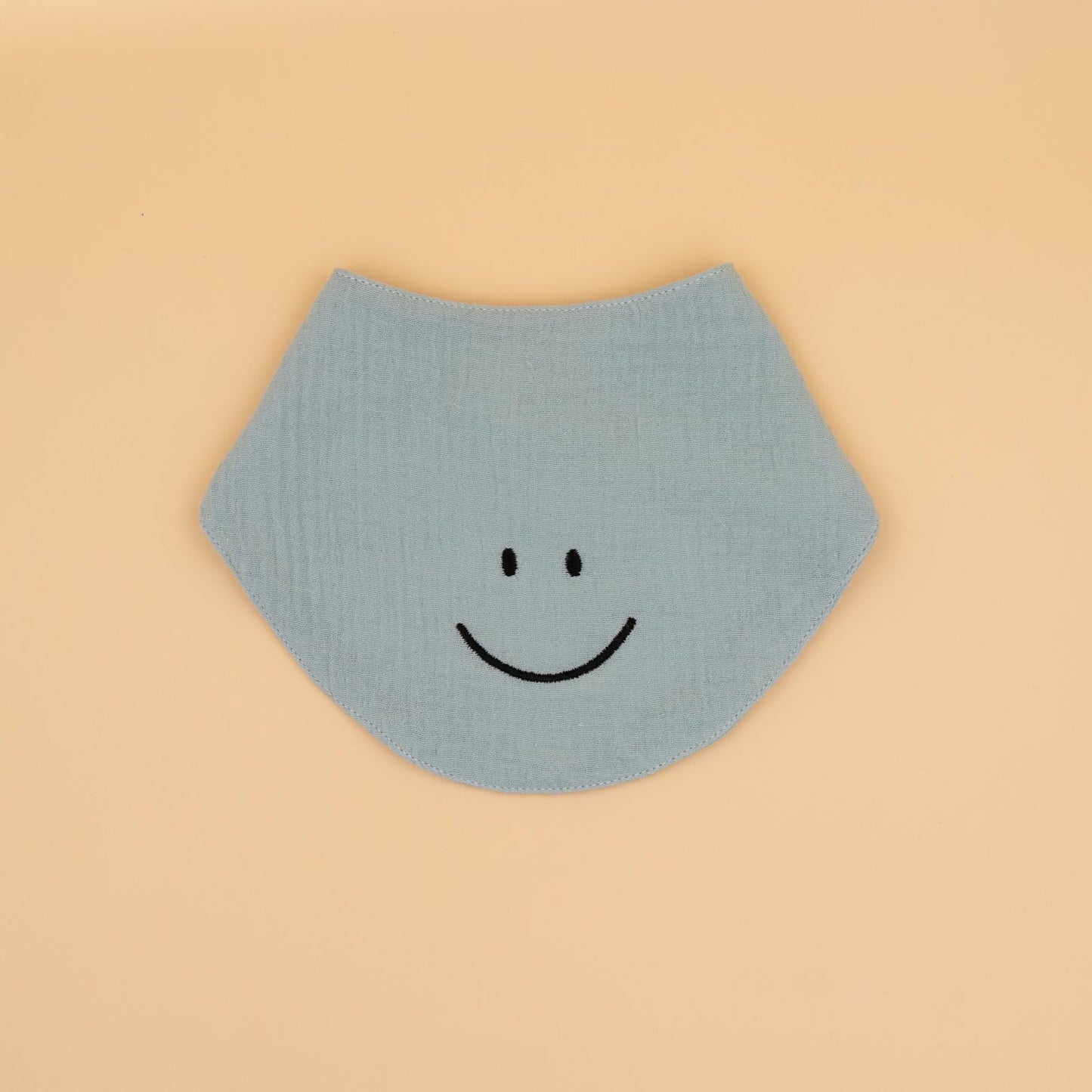 Embroidered Smiley Muslin Bandana Baby Bib