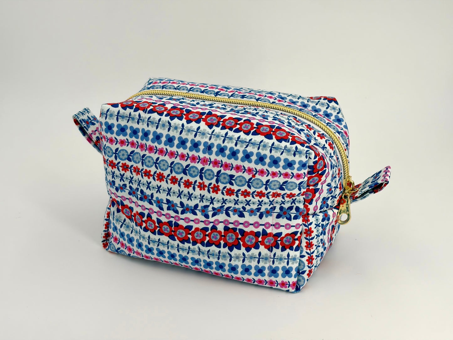 Nordic Floral Handmade Quilted Boxy Bag
