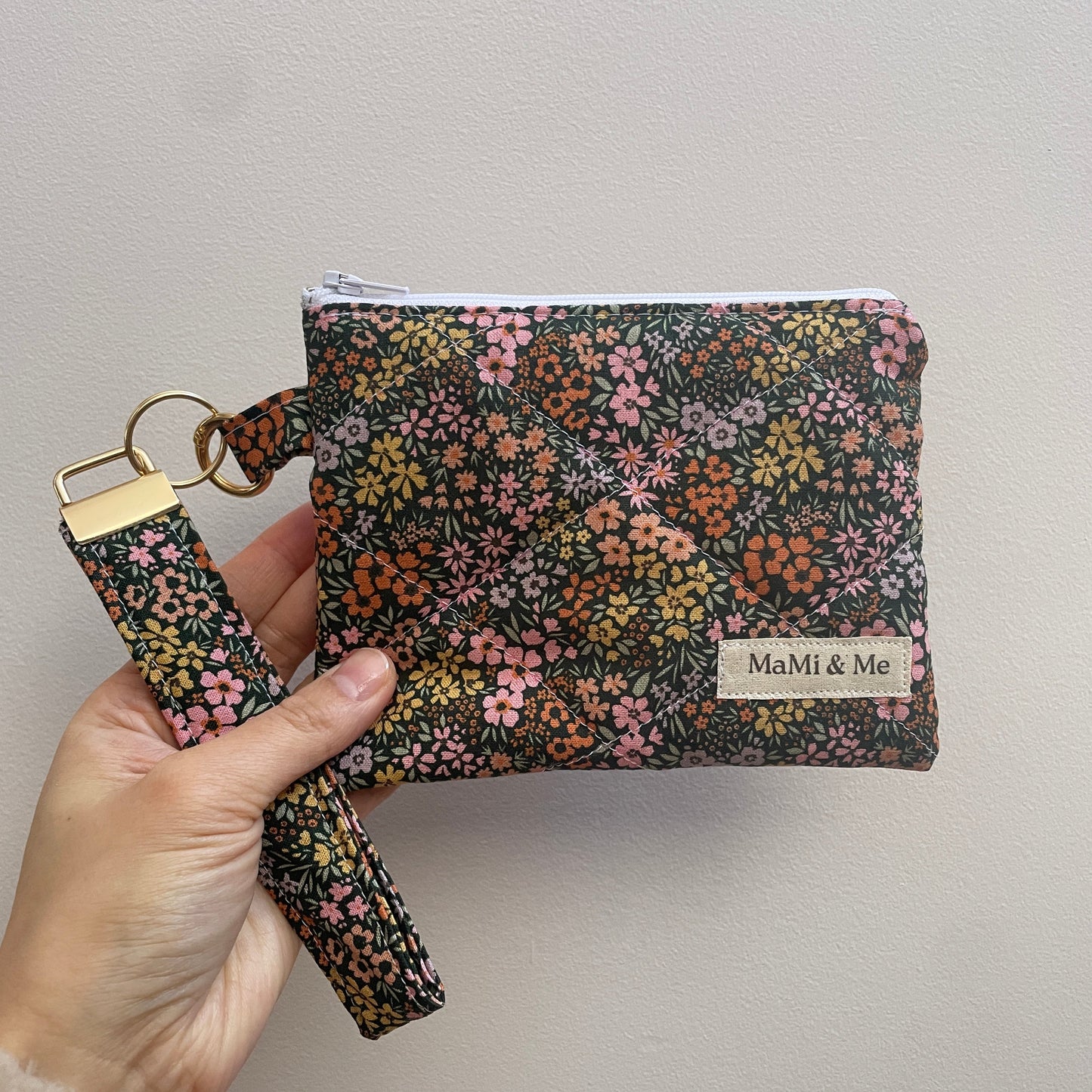 Wildflower Meadow Quilted Wallet & Wrislet | Handmade Cotton Zipper Pouch
