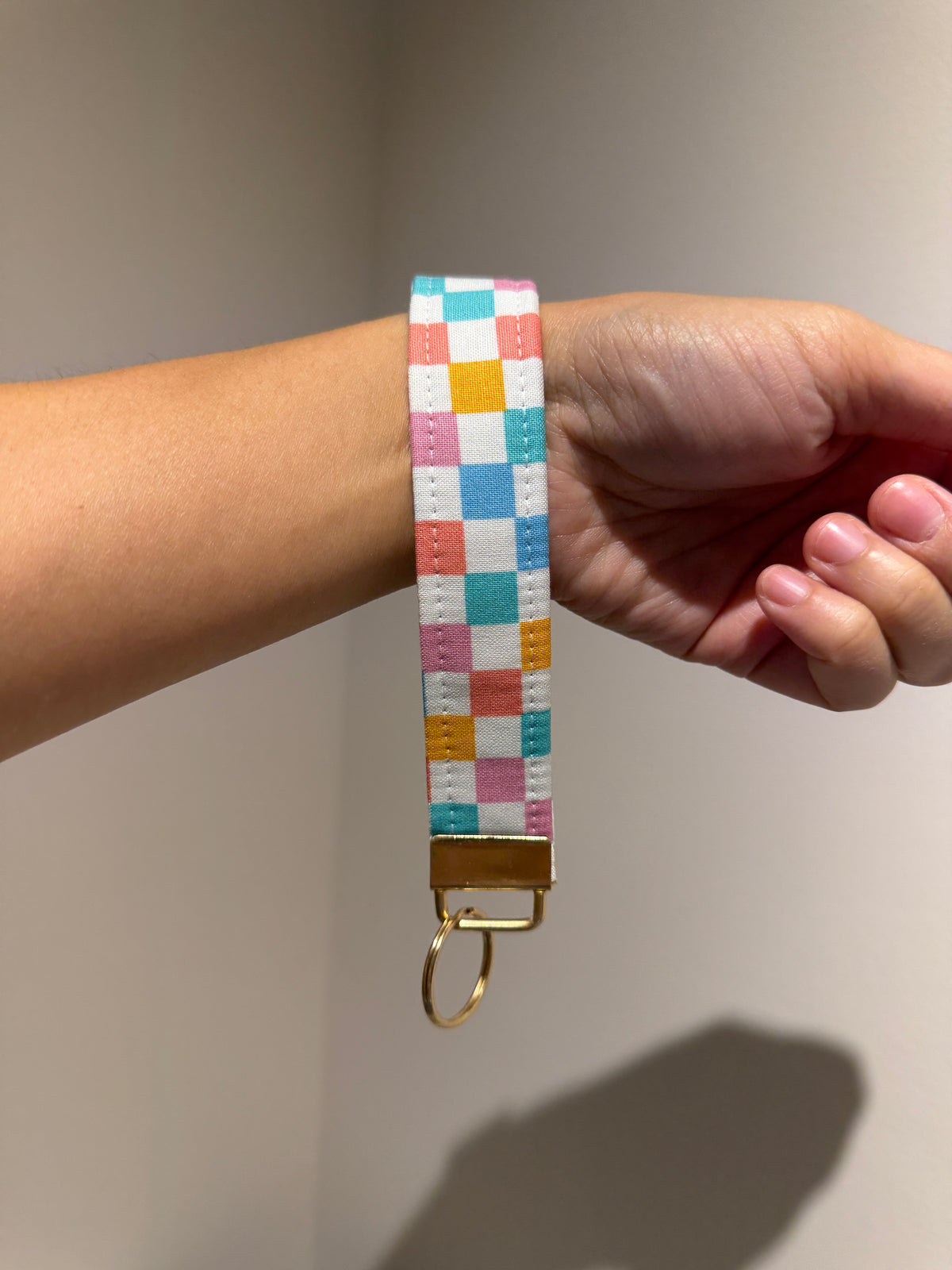 Confetti Check Keychain Wristlet