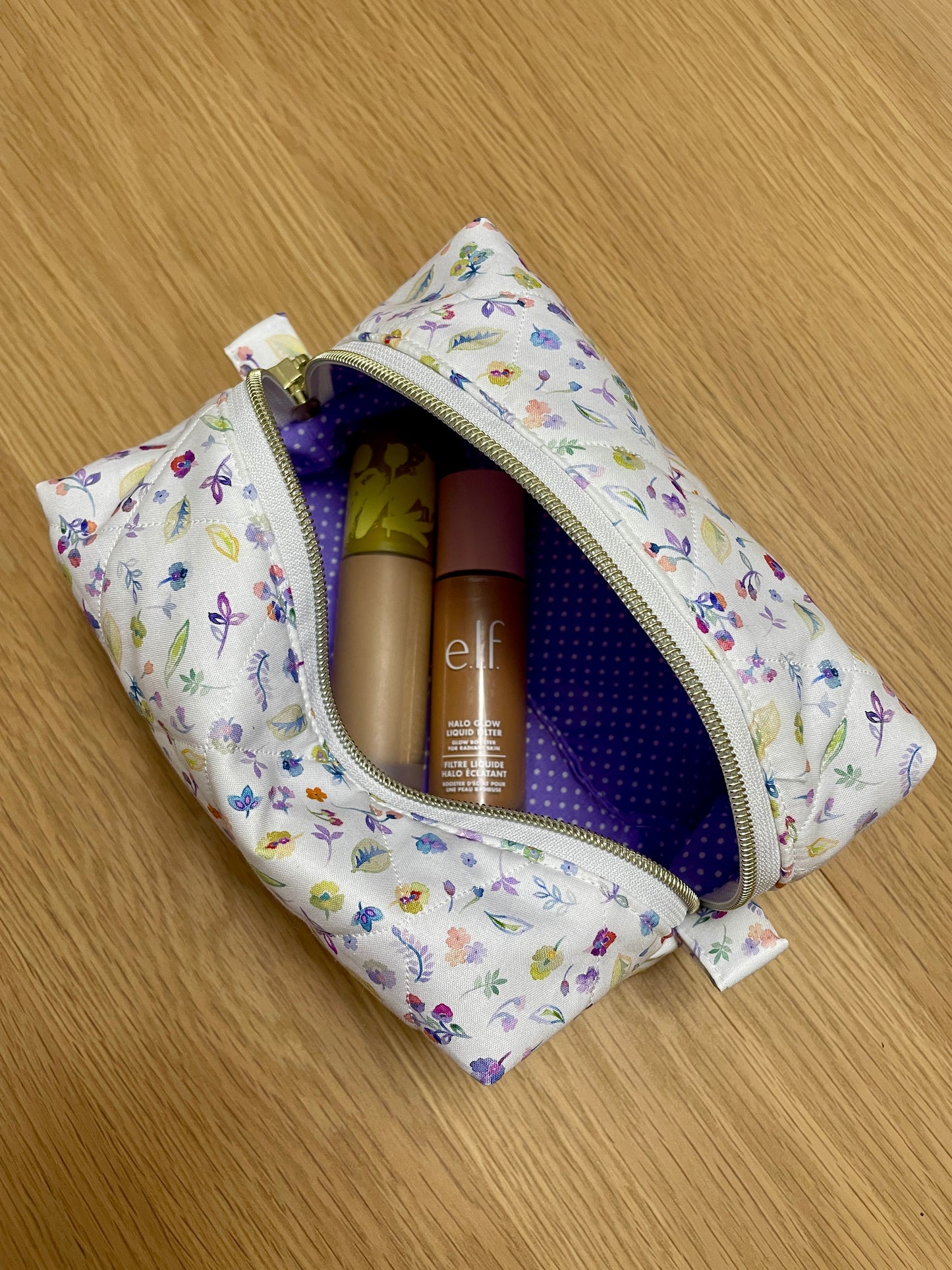Handmade Quilted Boxy Makeup Bag
