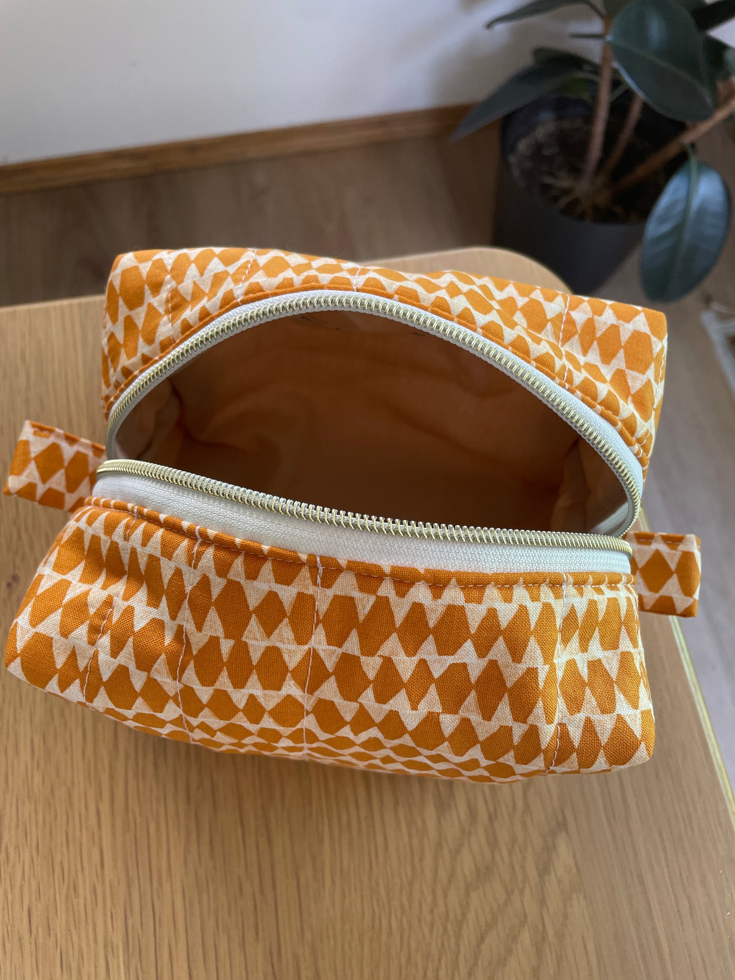 Handmade Quilted Boxy Makeup Bag