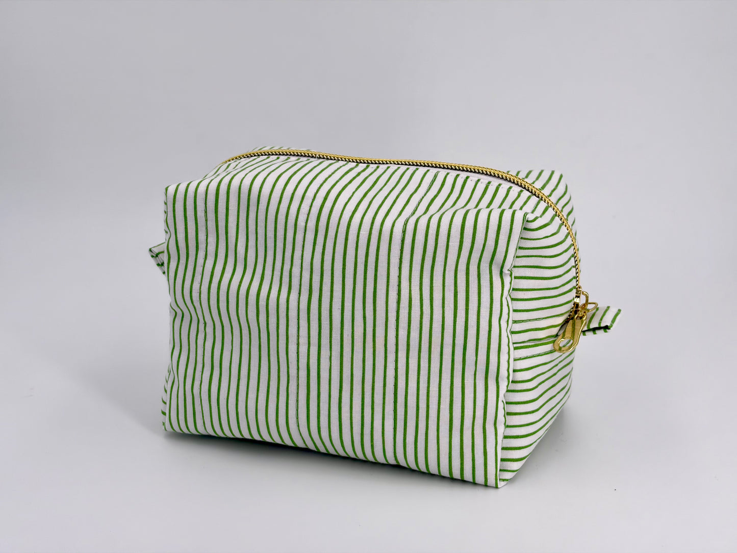 Green Stripes Handmade Quilted Boxy Bag