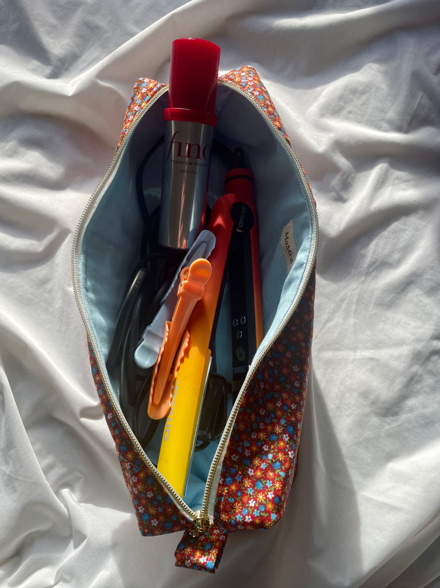 Retro Picnic Quilted Hair Tools Bag (Small)
