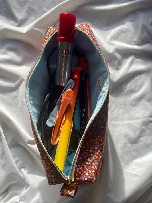 Retro Picnic Quilted Hair Tools Bag (Small)
