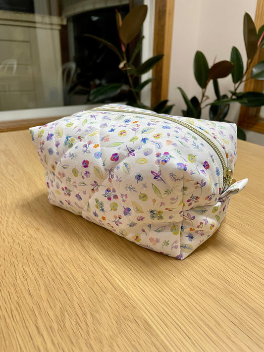 Handmade Quilted Boxy Makeup Bag