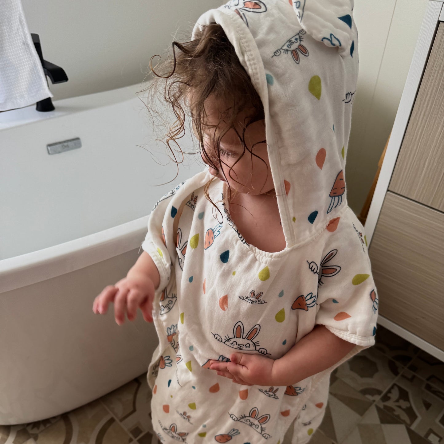 Muslin Cotton Hooded Baby Kids Towel/ Bathrobe