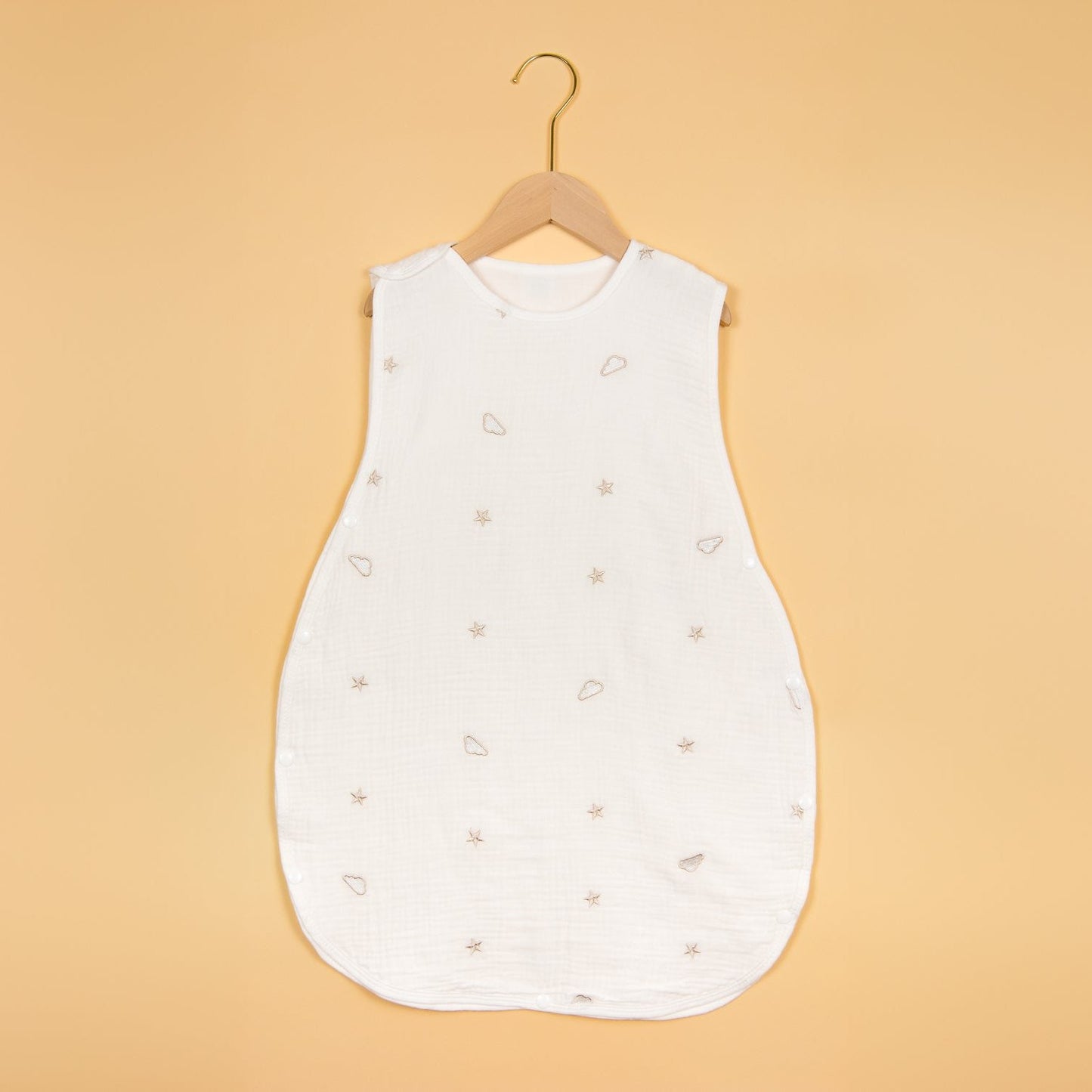 Gold Embroidered Muslin Snap Button Sleepsack