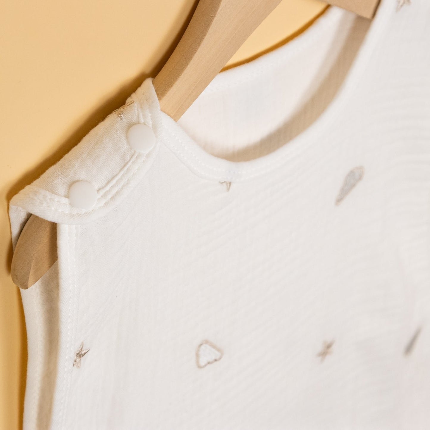 Gold Embroidered Muslin Snap Button Sleepsack