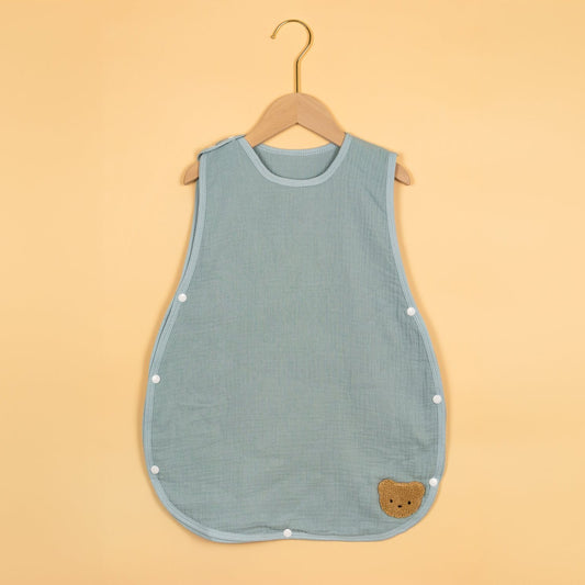 Embroidered Cute Bear Muslin Sleepsack